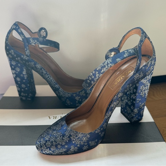 Aquazzura Sweet Thing Stardust-Print Heels - Picture 5 of 9